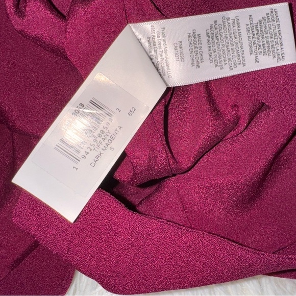 New Dress The Population Tiffany One Shoulder Dark Magenta Midi Dress sz S - Picture 3 of 7